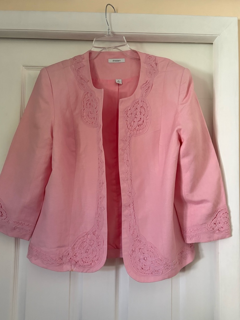 Dress Barn: XL, Pink cuteork Embroidered linen Women’s Jacket